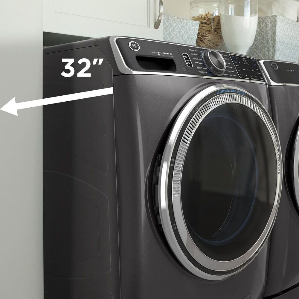 GE Appliances 4.8 Cu. Ft. Front Load Washer and 7.8 Cu. Ft. Electric Dryer Laundry Pair in White, , large