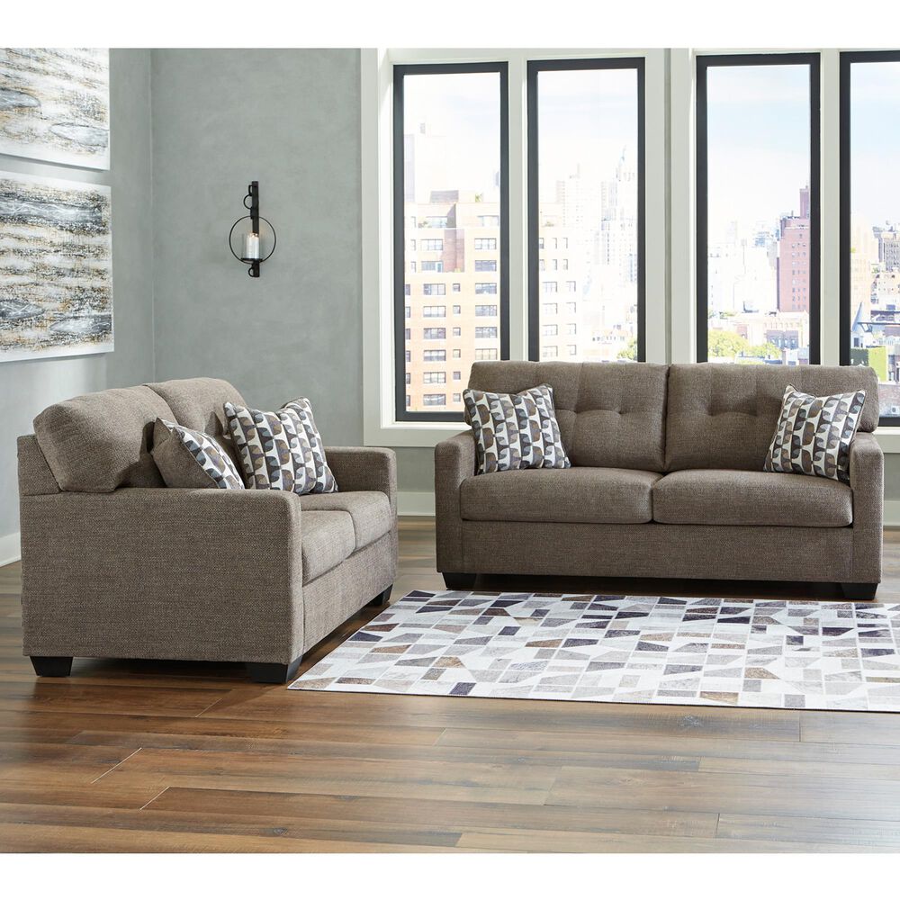 Ashley Mahoney Stationary Sofa and Loveseat Set in Chocolate, , large
