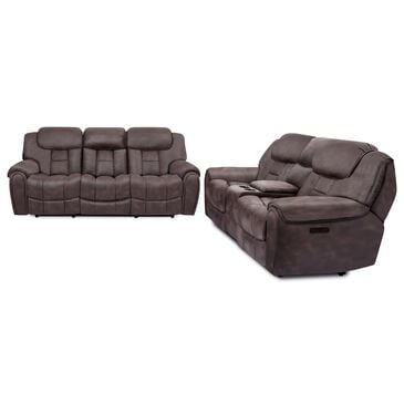 Oxford Furniture 2-Piece Power Reclining Living Room Set in Cowboy Dark Brown, , large