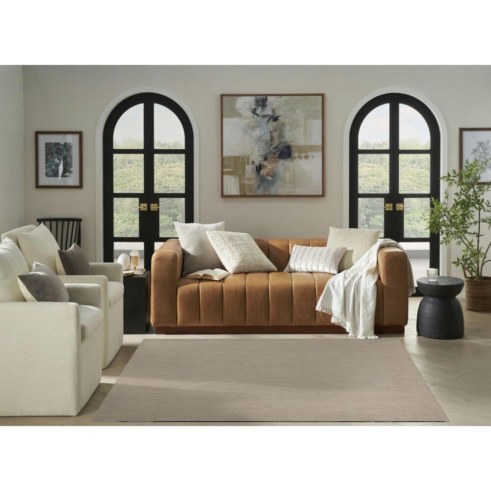 Nourison Courtyard Ivory and Silver 5&#39; x 7&#39; Indoor/Outdoor Area Rug, , large