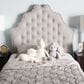 Baxton Studio Hilda Twin Upholstered Headboard in Greyish Beige, , large