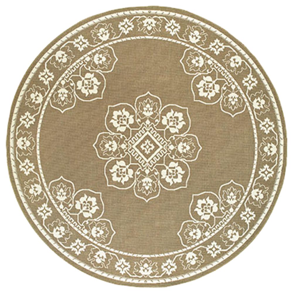 Oriental Weavers Marina 7&#39;10&quot; Round Tan and Ivory Area Rug, , large