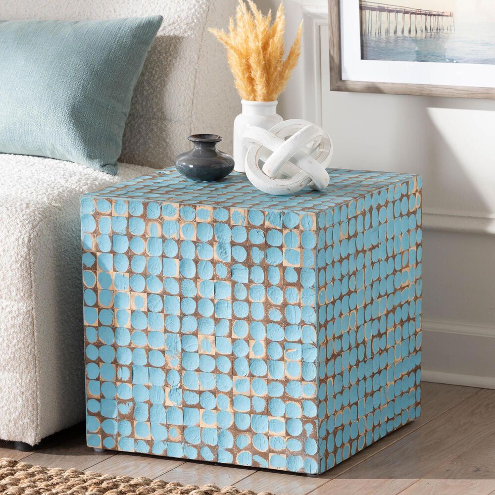 Baxton Studio Janella End Table in Sky Blue, , large