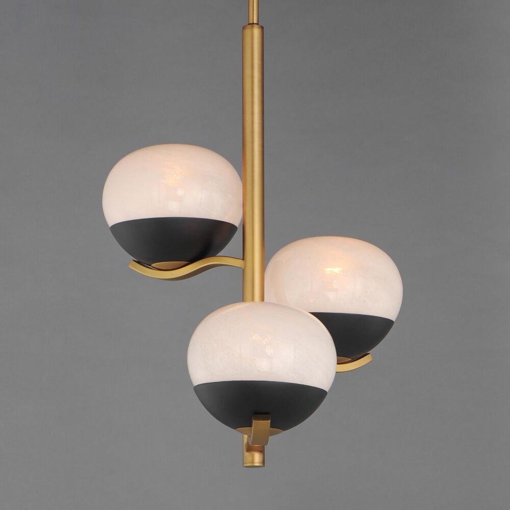 Maxim Lighting Lucerne 3-Light Chandelier in Black and Natural Aged Brass, , large