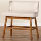 Baxton Studio Gradisca Bar Bench Banquette with Light Beige Cushion in Dark Walnut, , large
