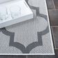 Safavieh Bermuda BMU804B 2" x 8" Ivory and Grey Indoor/Outdoor Area Performance Rug, , large