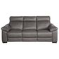 Natuzzi Editions Estremo 88" Leather Sofa with Dual Power Motion in Sauvage Dark Gray, , large