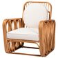 Baxton Studio Tiramisu Arm Chair with Light Honey Rattan in White, , large