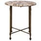 Timeless Designs Colmar Side Table in Antique Brass and White, , large