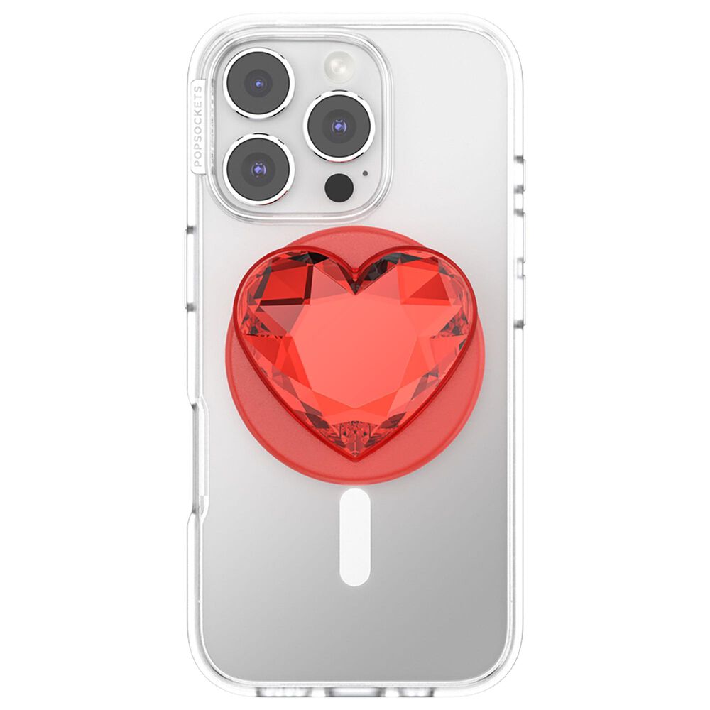 PopSockets MagSafe Circle PopGrip in Crystal Heart Rosso, , large
