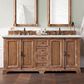 James Martin Vanities Providence 72" Double Bathroom Vanity in Driftwood with 3 cm Eternal Jasmine Pearl Quartz Top and Rectangular Sinks, , large