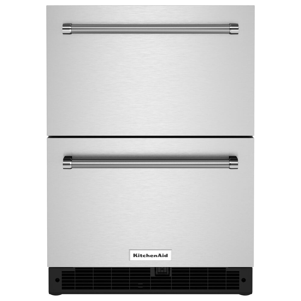 KitchenAid 4.44 Cu. Ft. Undercounter Double-Drawer Refrigerator in Black and Stainless Steel, , large