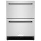 KitchenAid 4.44 Cu. Ft. Undercounter Double-Drawer Refrigerator in Black and Stainless Steel, , large