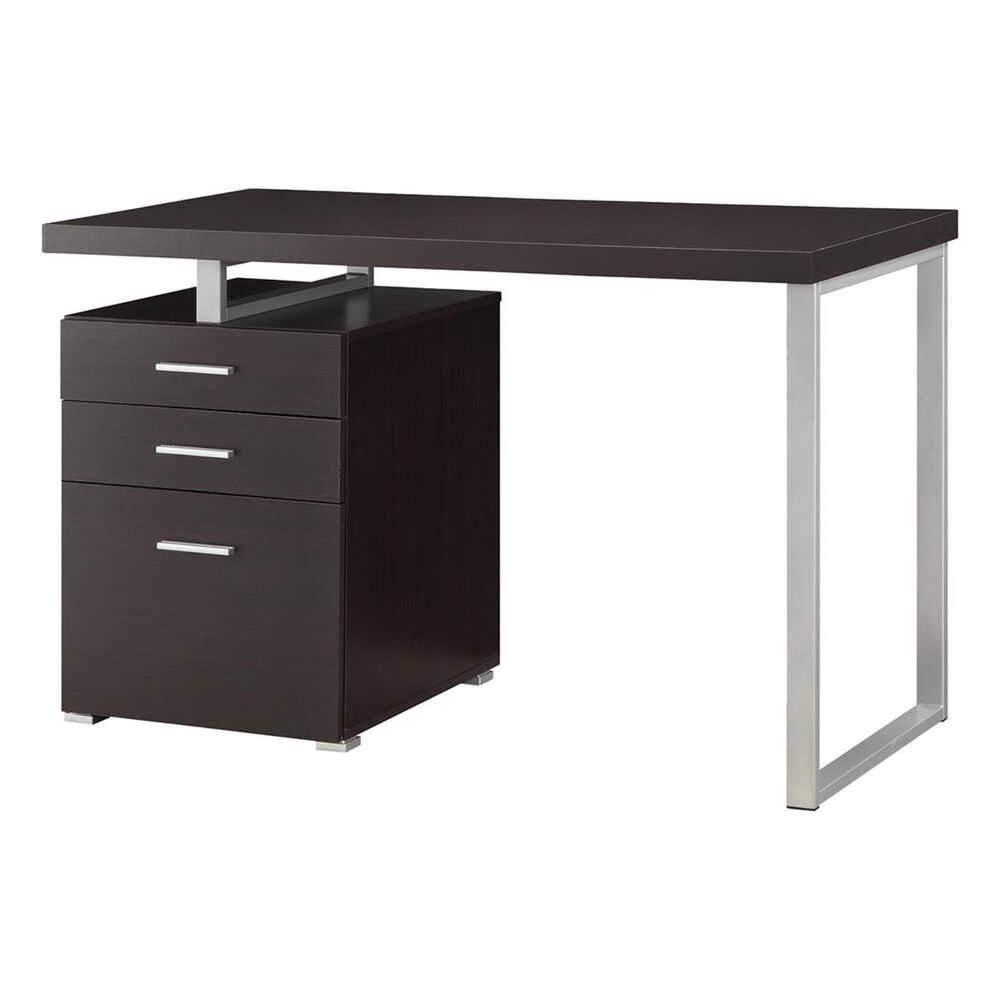 Pacific Landing Hilliard Writing Desk with File Drawer in Cappuccino, , large