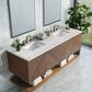 James Martin Vanities Marcello 72" Double Bathroom Vanity in Chestnut with 3 cm Eternal Jasmine Pearl Quartz Top and Rectangular Sinks, , large