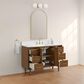 37B Mertola 48" Single Bathroom Vanity Cabinet in Dark Maplewood with White Composite Stone Top and Backsplash, , large