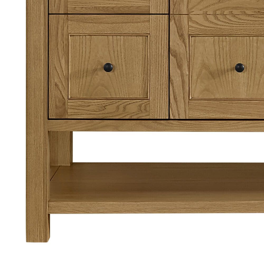 James Martin Vanities Breckenridge 60" Single Bathroom Vanity in Light Natural Oak with 3 cm White Zeus Quartz Top and Rectangular Sink, , large