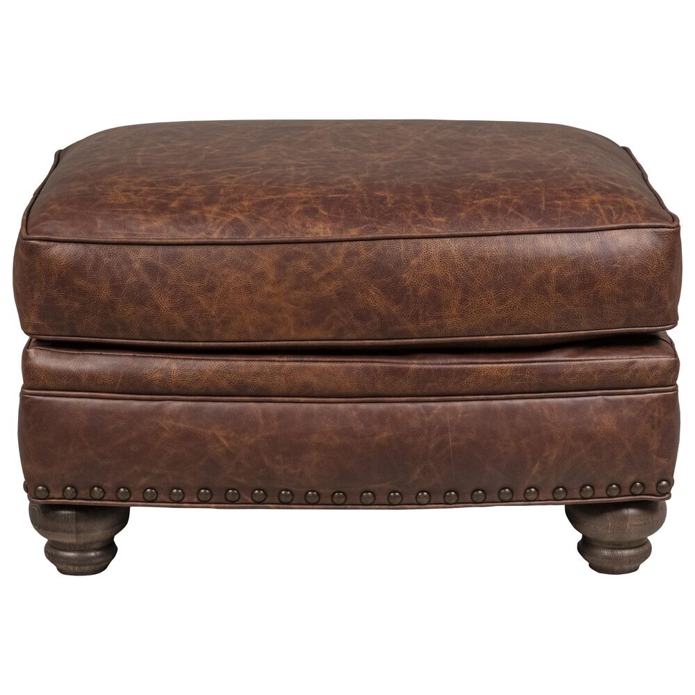 Smith Brothers Rectangle Ottoman in Brown, , large