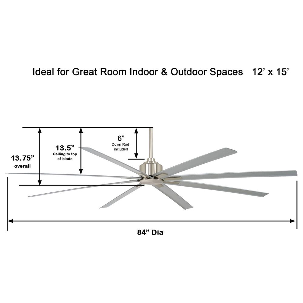 Minka-Aire Xtreme H2O 84" Indoor/Outdoor Ceiling Fan in Brushed Nickel Wet, , large