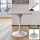 Leisuremod LeisureMod Verve Collection 27 Square Dining Table, White Base with Laminated White Marbleized Top, , large
