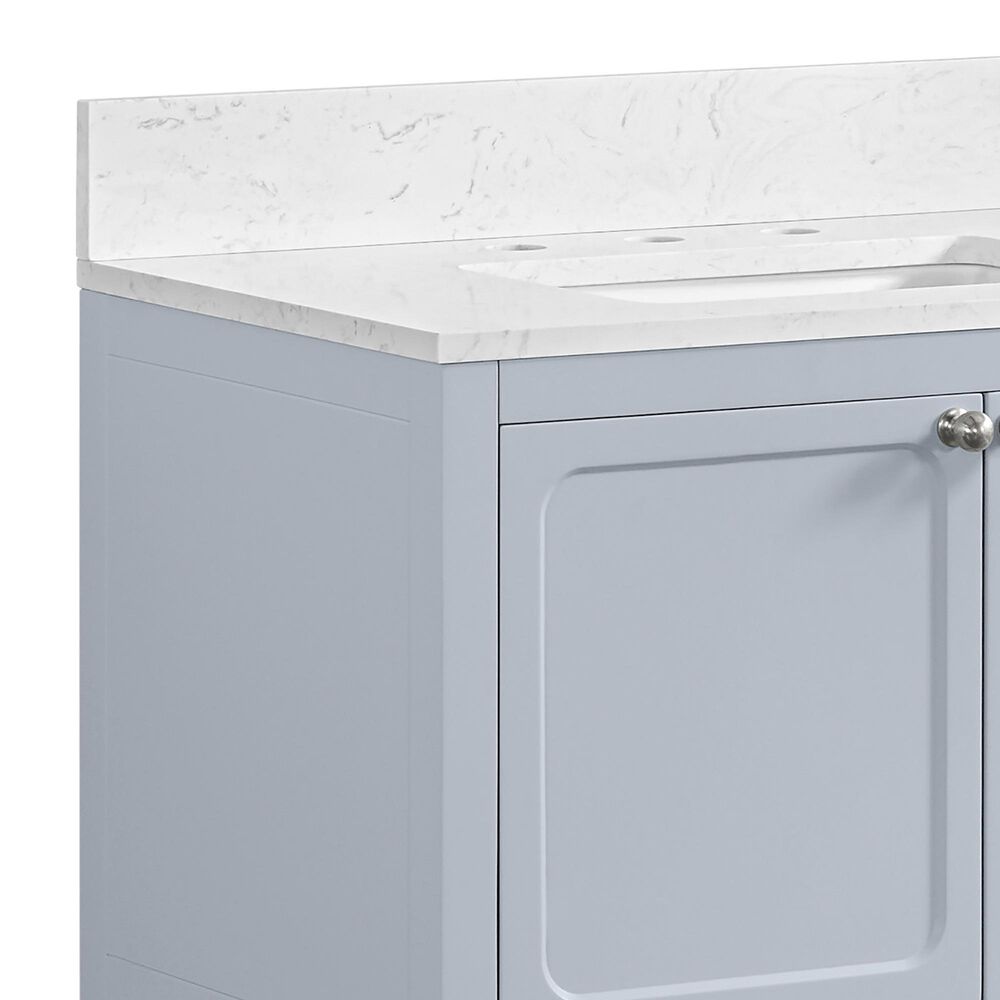 37B Ravello 30" Single Bathroom Vanity Cabinet in Soft Blue with Marble Top and Backsplash, , large