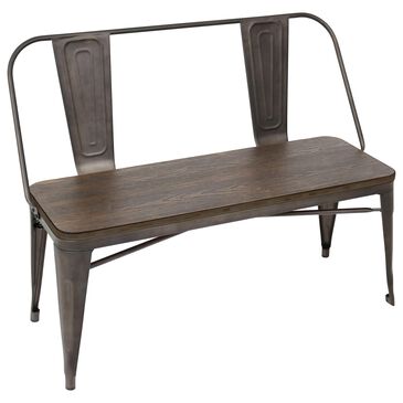 Lumisource Oregon Bench in Espresso/Antique, , large