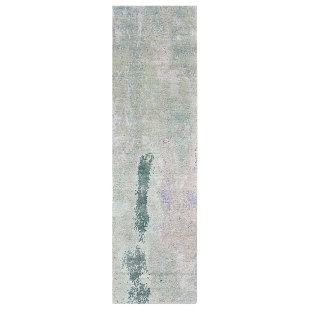 Nourison Silk Shadows 2"3" x 8" Blue and Green Runner, , large