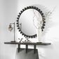 Uttermost Cyra Round Accent Wall Mirror in Distressed Black, , large