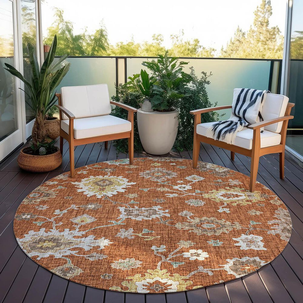 Dalyn Rug Company Portico PO6 Paprika 8&#39; Round Area Rug, , large