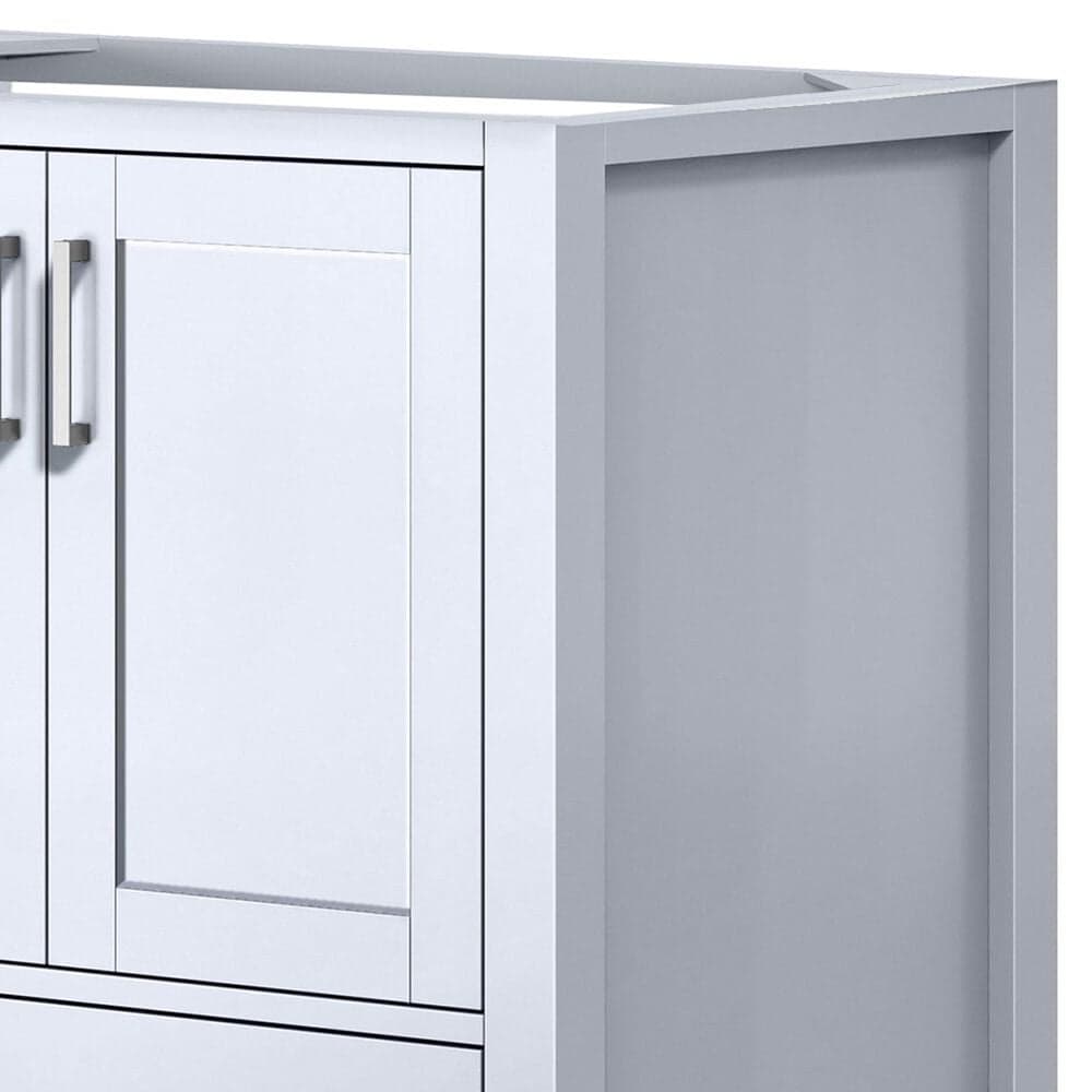 Lexora Home Jacques 30&quot; Single Bathroom Vanity Cabinet Only in White and 28&quot; Mirror, , large