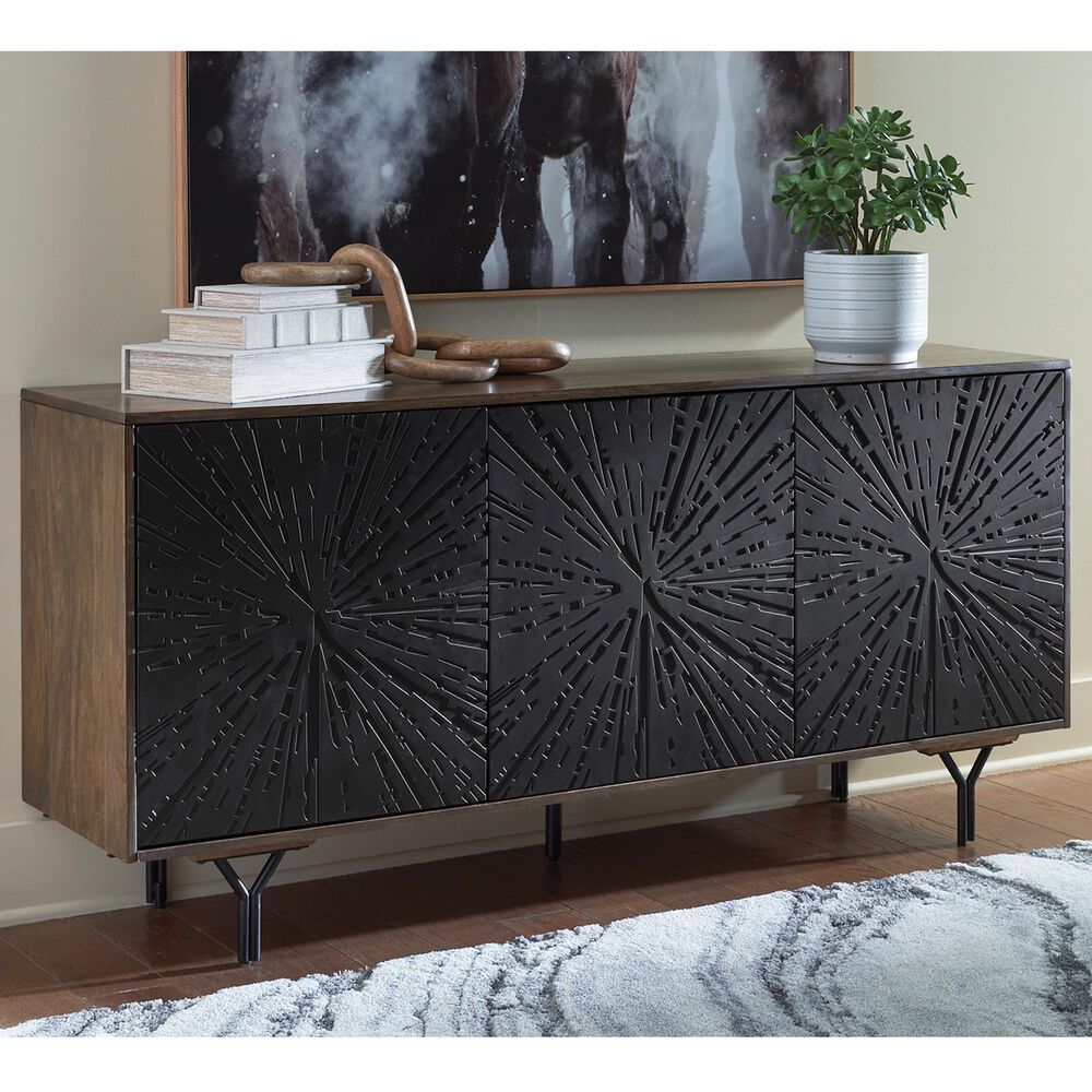 Ashley Lavinmont Accent Cabinet in Gray-Brown, Deep Brown and Black, , large