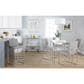 Lumisource Fuji High Back Counter Stool with Grey Fabric Cushion in Stainless Steel (Set of 2), , large