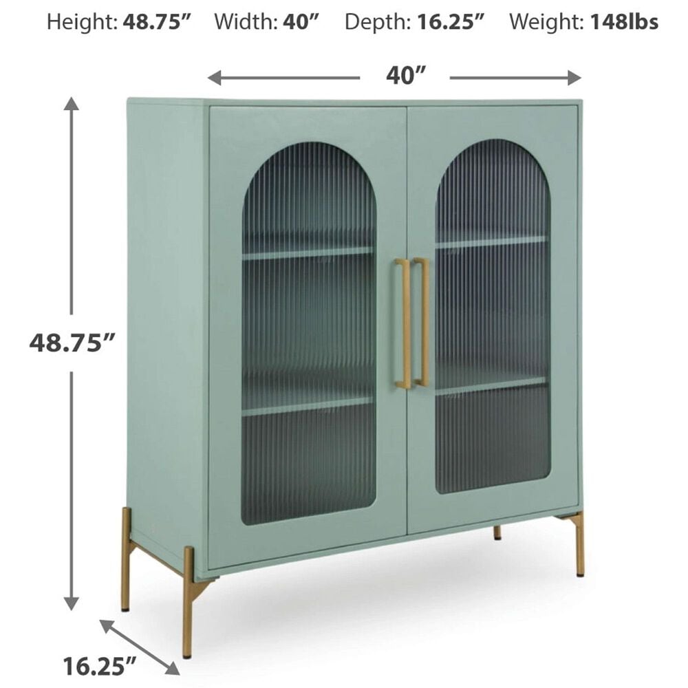 Ashley Adwen Accent Cabinet in Light Green and Gold, , large