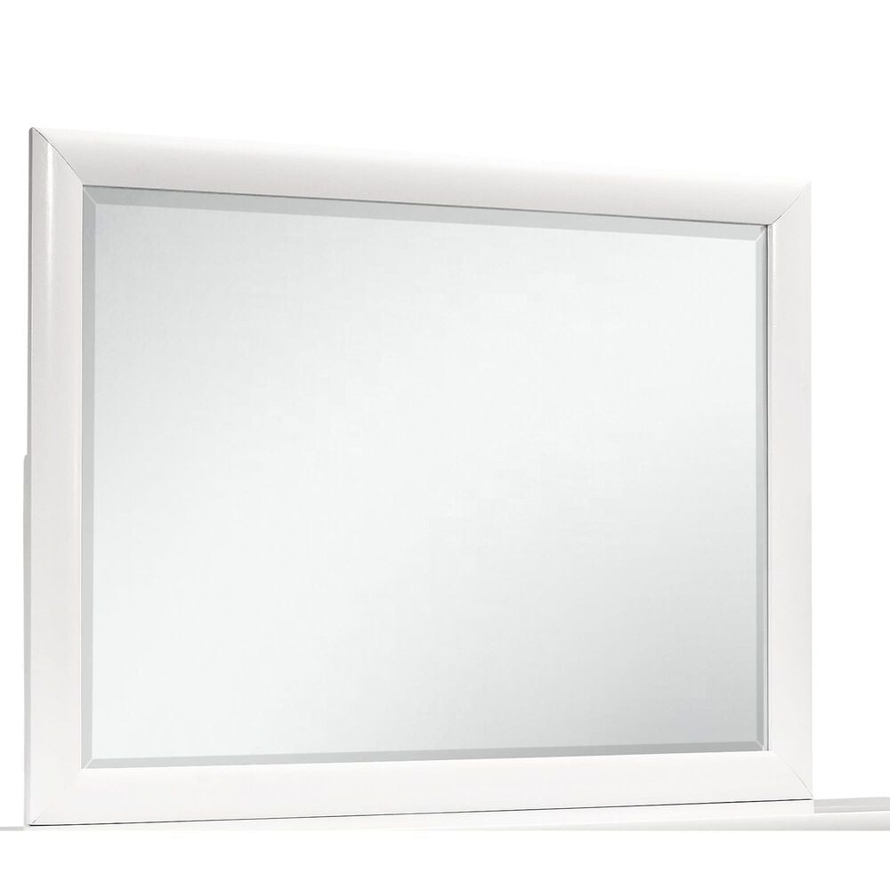 Global Furniture Usa Textured White Mirror in White, , large