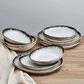 Lifetime Brands Cole 12-Piece Dinnerware Set in Cream, Brown and Blue, , large