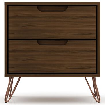 Dayton Rockefeller 2-Drawer Nightstand in Brown, , large
