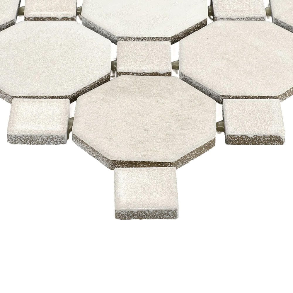 Dal-Tile Relicca Deckle 12" x 12" Octagon Dot Ceramic Mosaic Sheet, , large