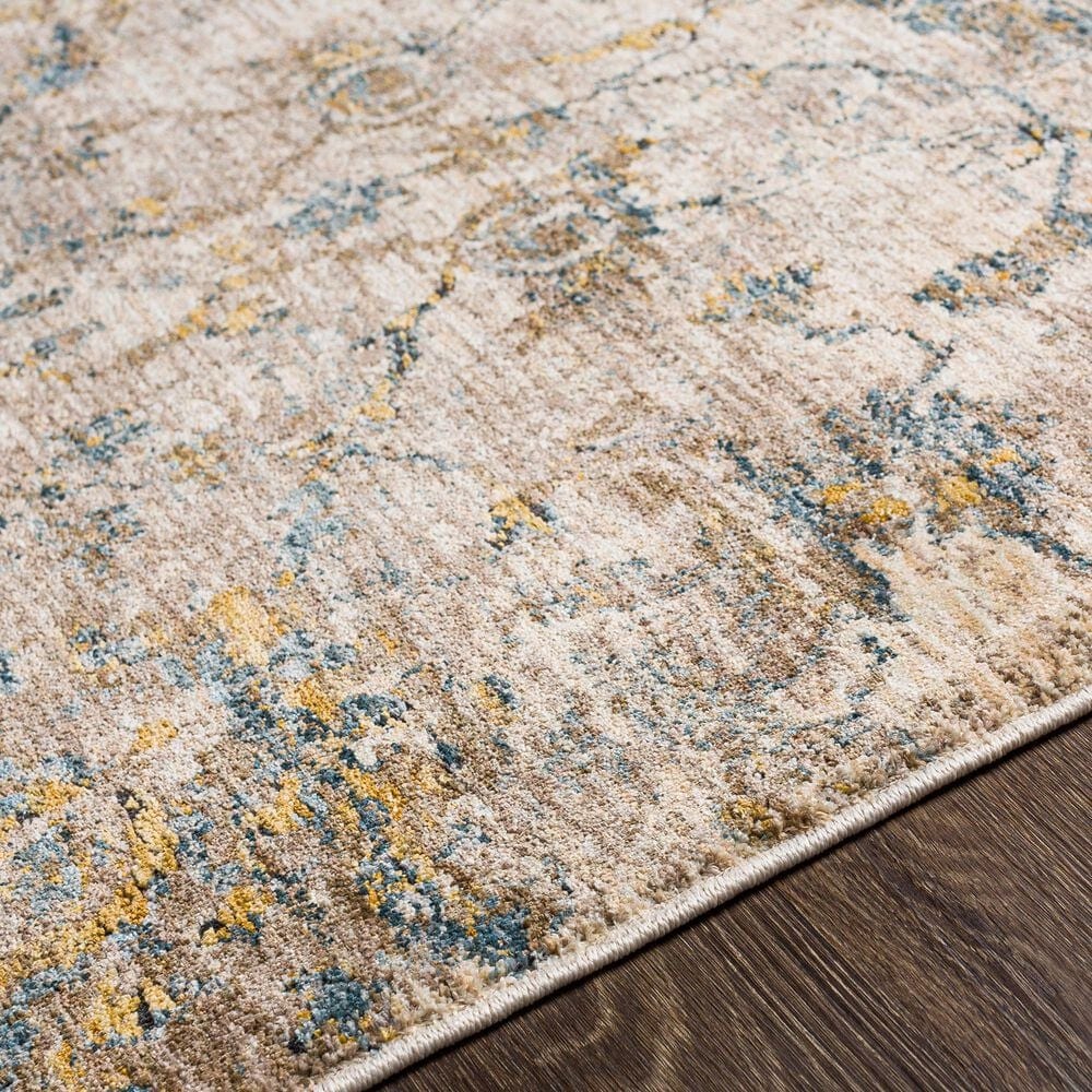 Surya Mirabel 2&#39; x 15&#39; Teal, Aqua, Mustard, Brown, Taupe and Beige Area Rug, , large