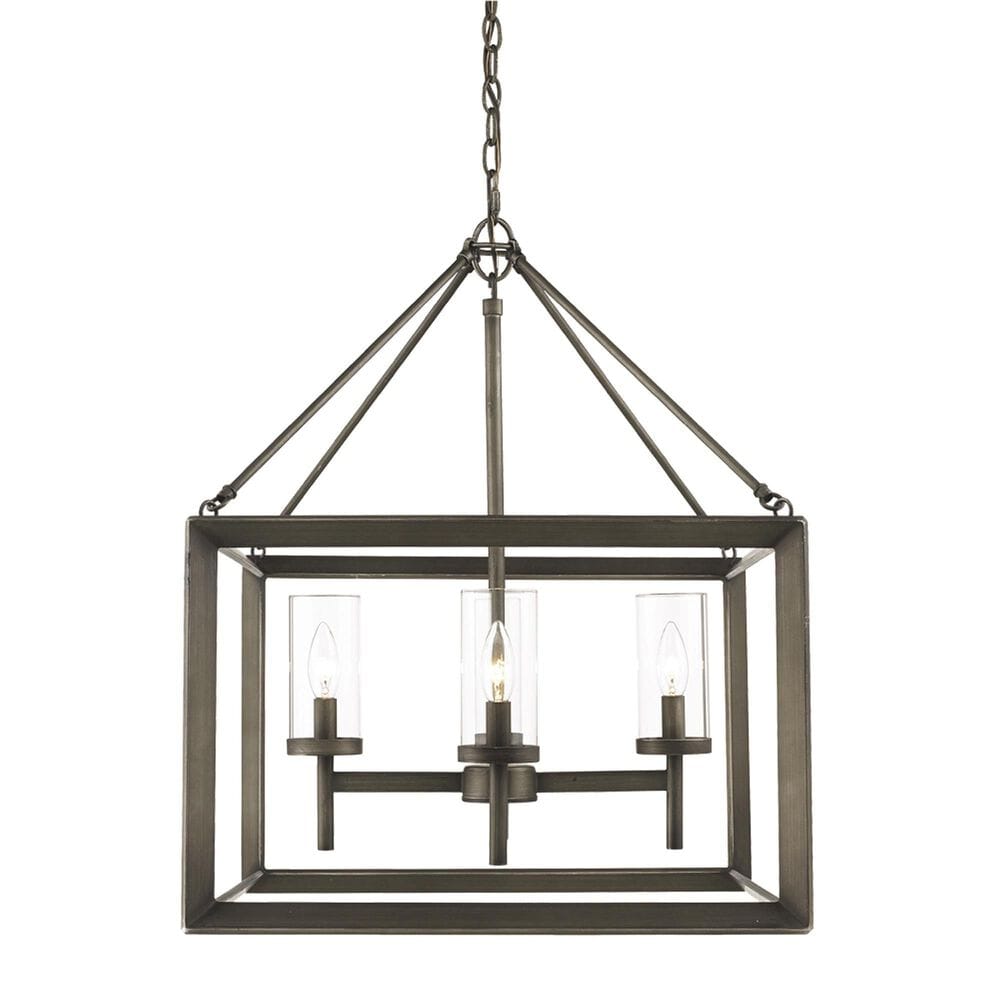 Golden Lighting Smyth 4-Light Chandelier in Gunmetal Bronze, , large
