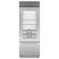 Sub Zero 17 Cu. Ft. Classic Right Hinge Bottom Freezer Refrigerator with Glass Door and Pro Handle in Stainless Steel, , large