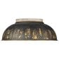 Golden Lighting Kinsley 2-Light Flush Mount with Antique Black Shade in Aged Galvanized Steel, , large