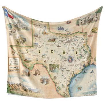 Xplorer Maps Fleece Blanket in Texas, , large