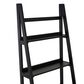 Linon Home Decor Charlotte 5-Shelf Ladder Bookcase in Black, , large