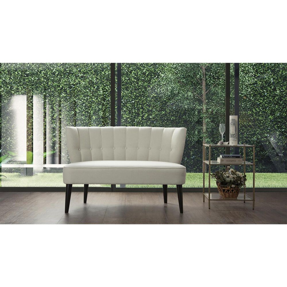 Jennifer Taylor Home Becca Channel and Button Tufted Settee in Sky