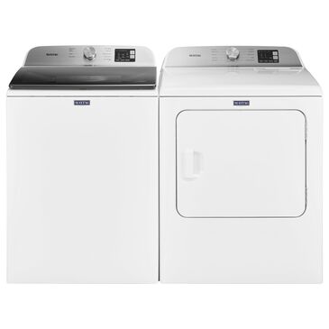 Maytag 4.8 Cu. Ft. Top Load Washer and 7.0 Cu. Ft. Top Load Electric Dryer Laundry Pair in White, , large