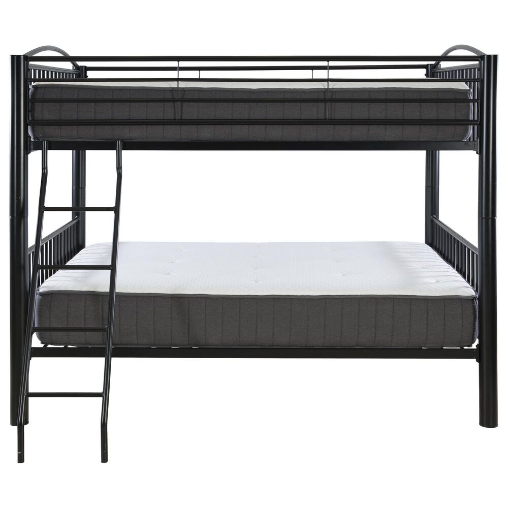 Linon Home Decor Heavy Full Over Full Bunk Bed in Black, , large