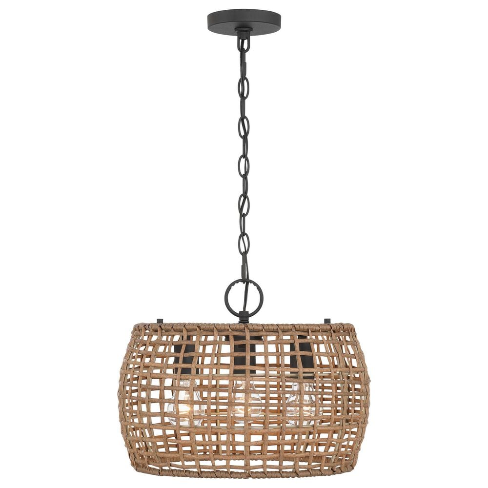 Golden Lighting Weavelight 3-Light Pendant in Natural Black, , large