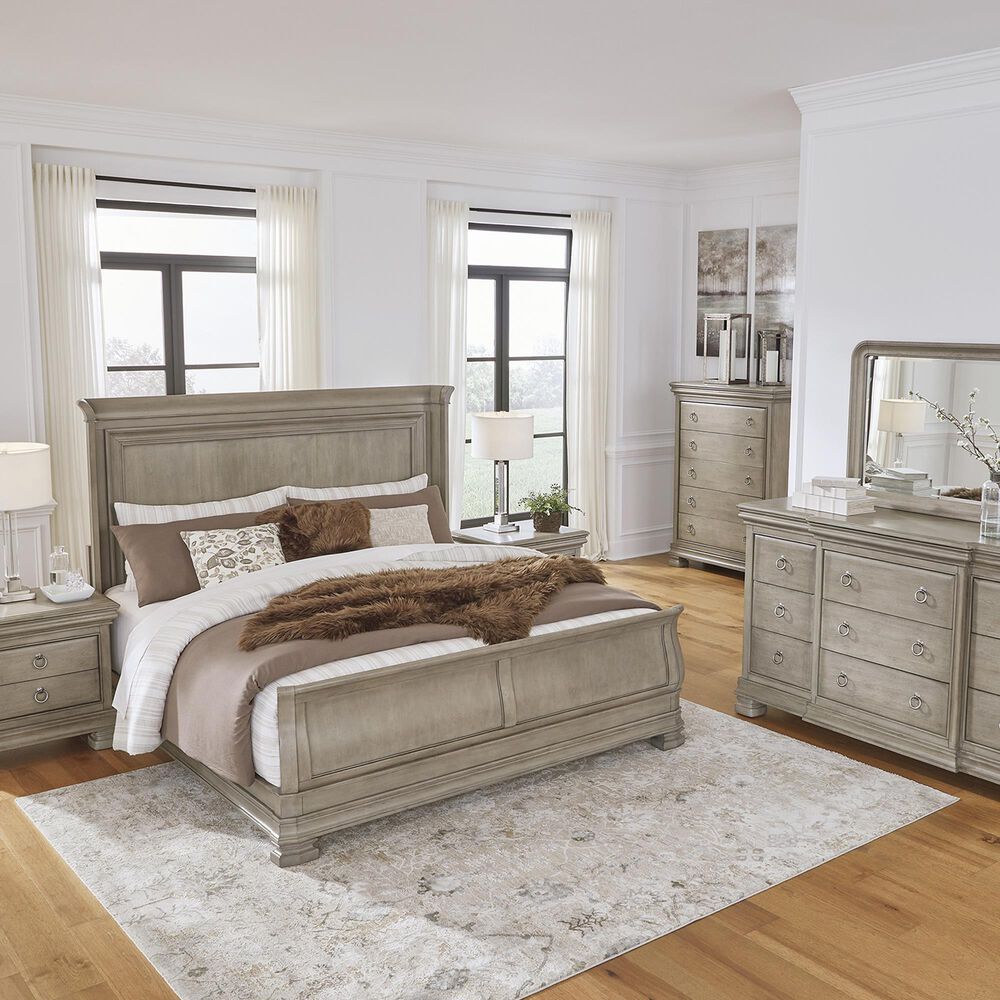 Millenium Lexorne Queen Sleigh Bed in Light Gray, , large