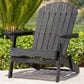 Hearth and Haven Malibu Outdoor Folding Adirondack Chair with Slatted Seating in Dark Gray, , large