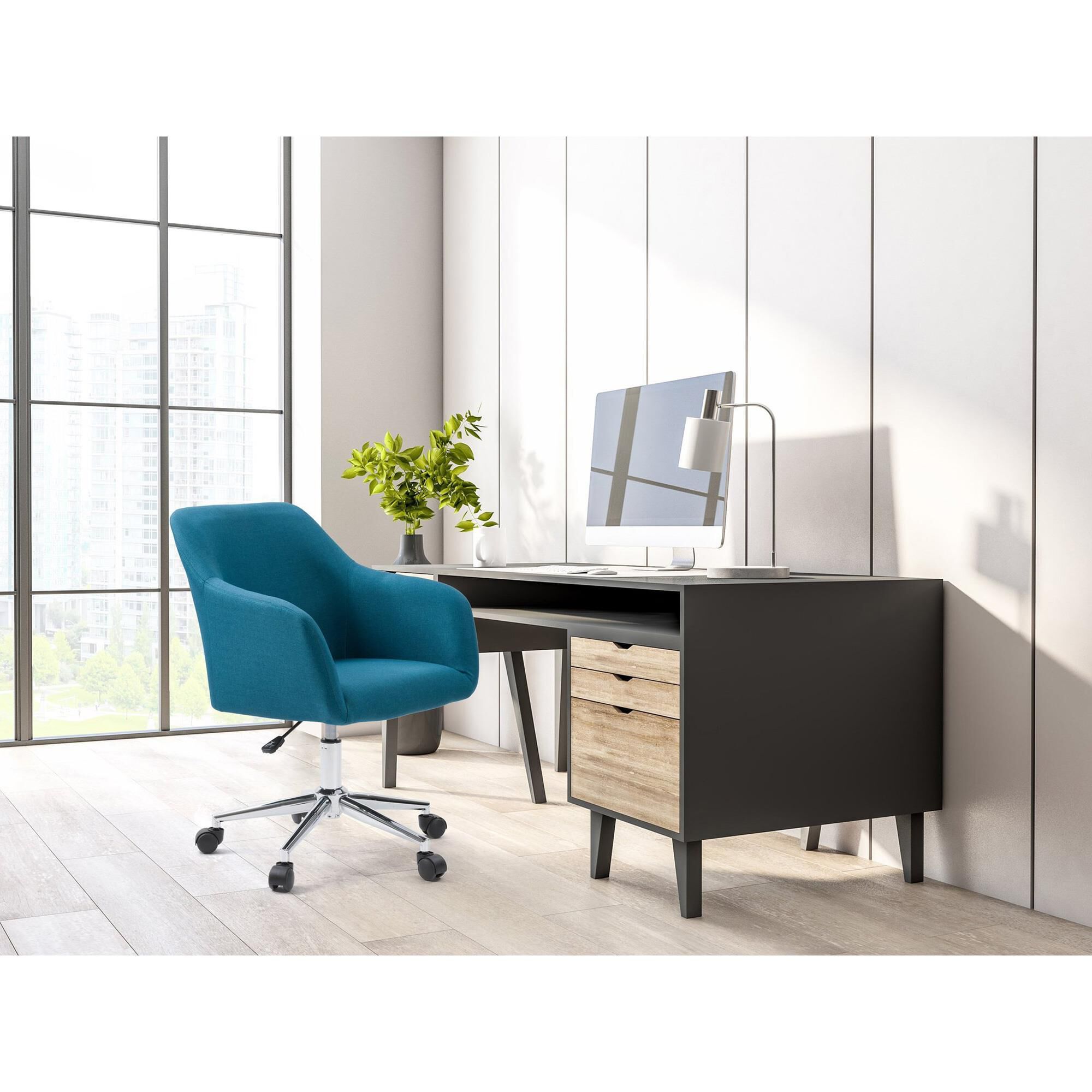 CorLiving Marlowe Upholstered Task Chair in Dark Blue NFM